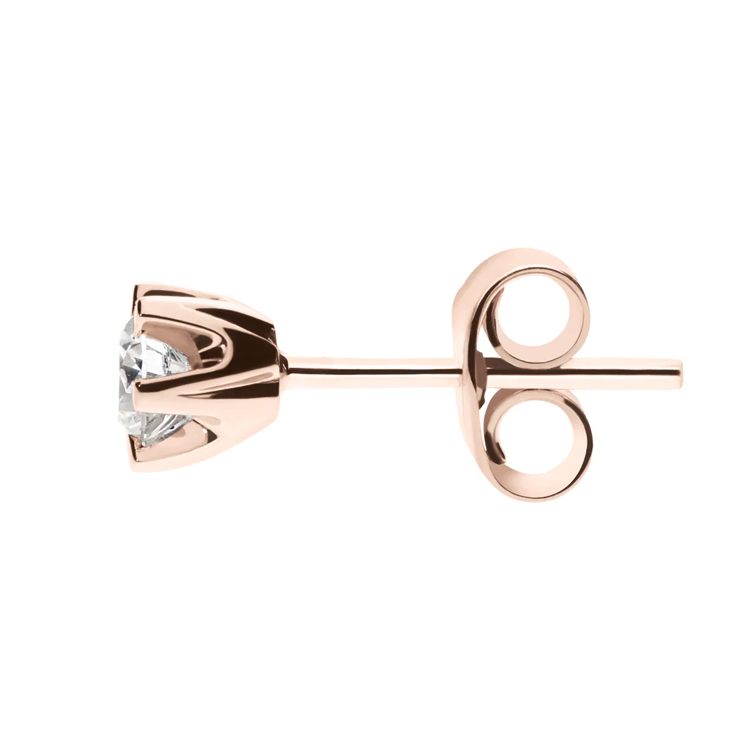 Silván Solitaire timanttikorvakorut 0,20ct, rosekultaa, Silván timanttikorut - Image 2