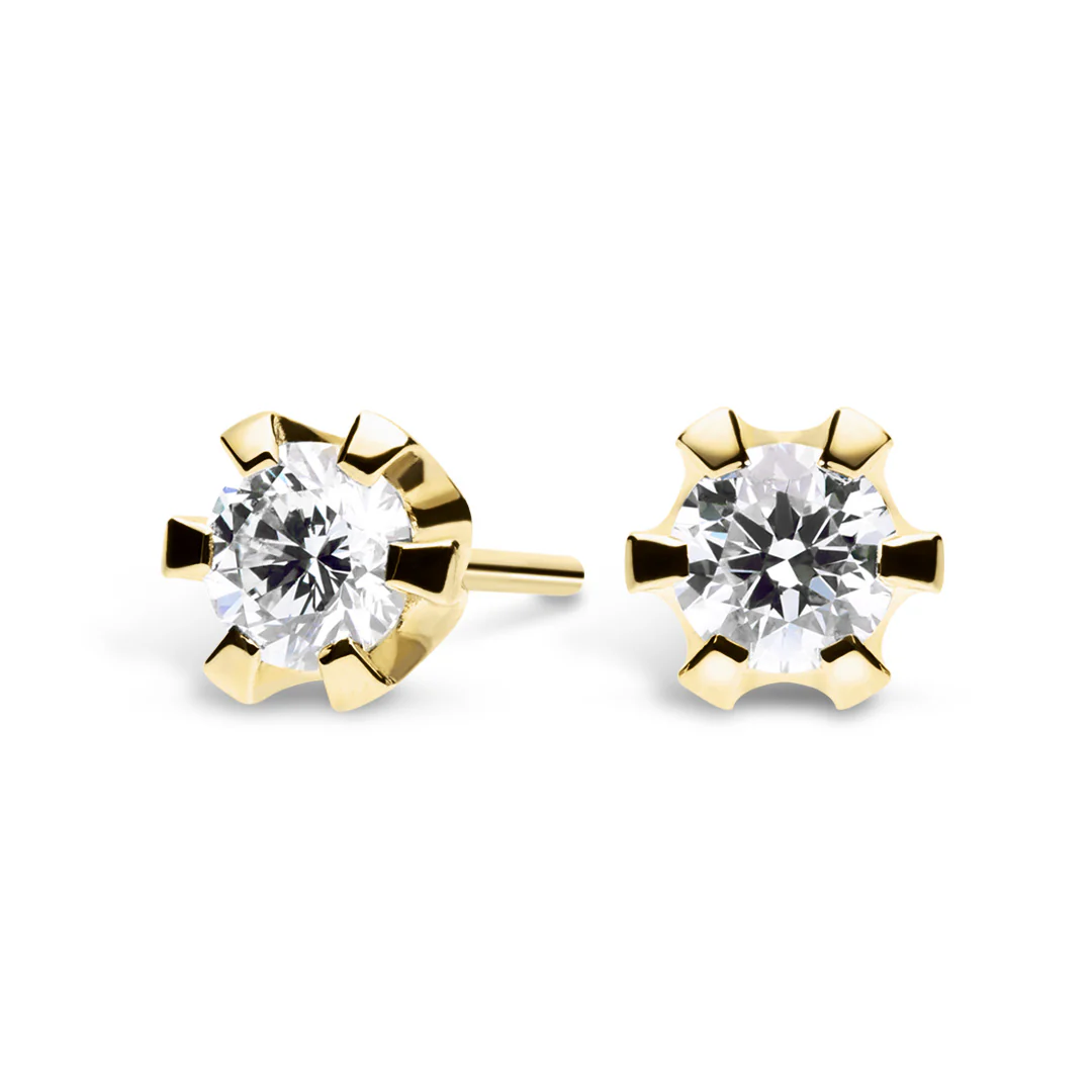Silván Solitaire timanttikorvakorut 0,30ct, keltakultaa, Silván timanttikorut