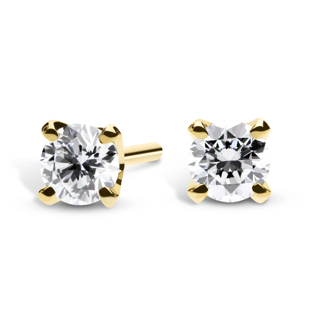 Silván Solitaire timanttikorvakorut 0,40ct, keltakultaa, Silván timanttikorut