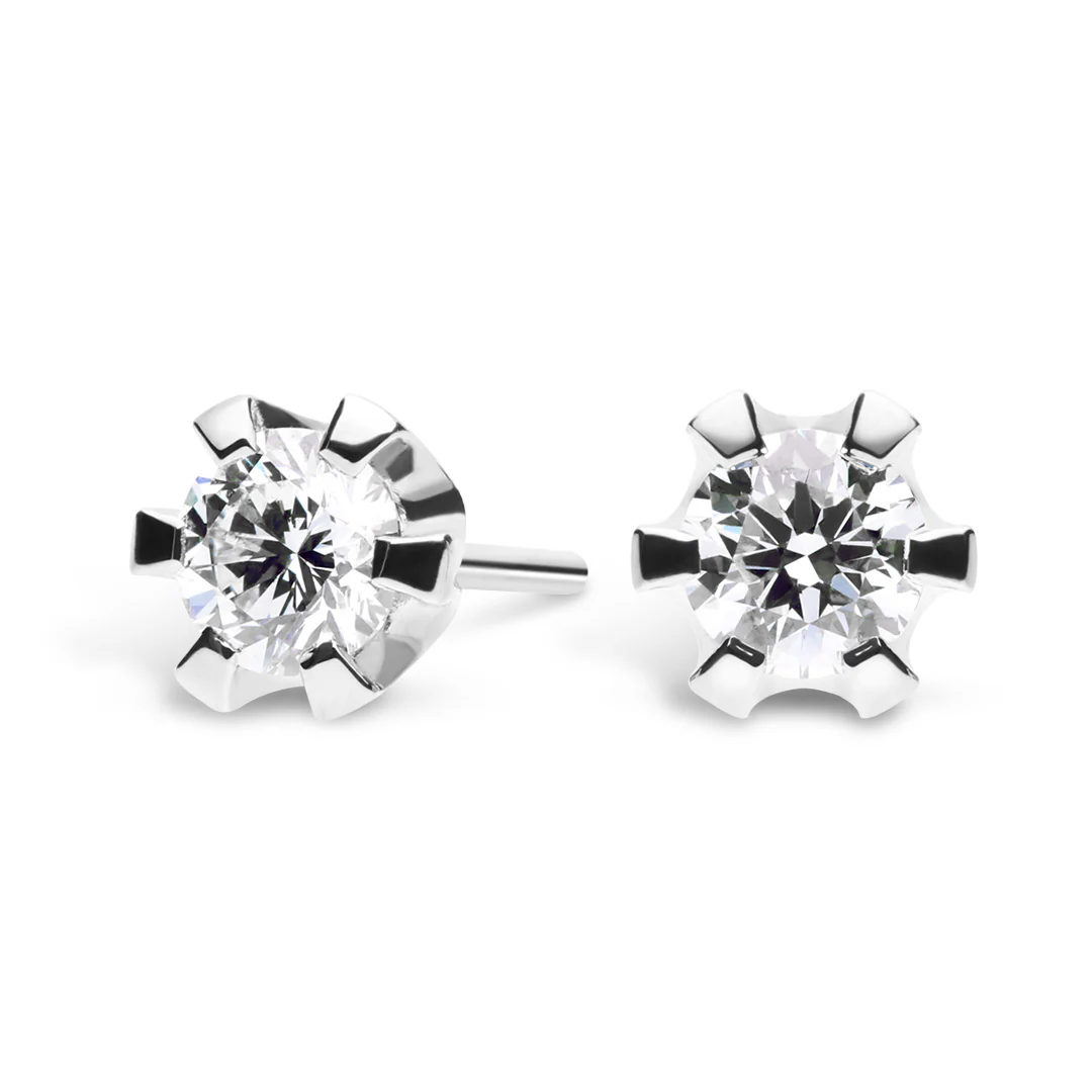 Silván Solitaire timanttikorvakorut 0,40ct, valkokultaa, Silván timanttikorut
