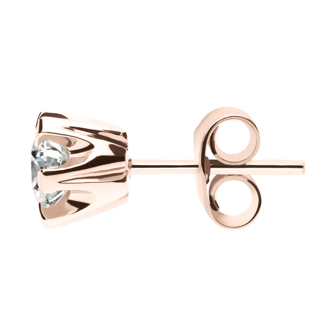 Silván Solitaire timanttikorvakorut 1,00ct, rosekultaa, Silván timanttikorut - Image 2