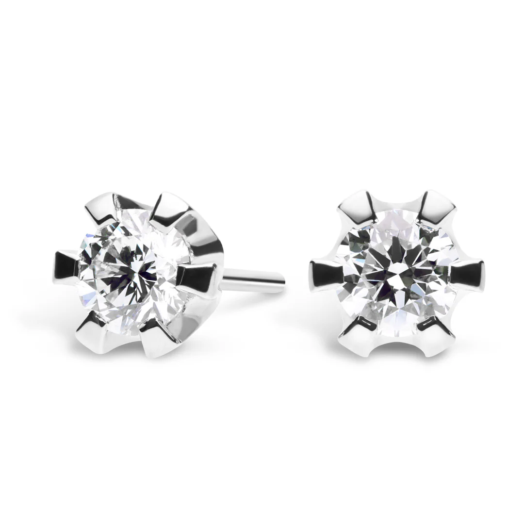 Silván Solitaire timanttikorvakorut 1,00ct, valkokultaa, Silván timanttikorut
