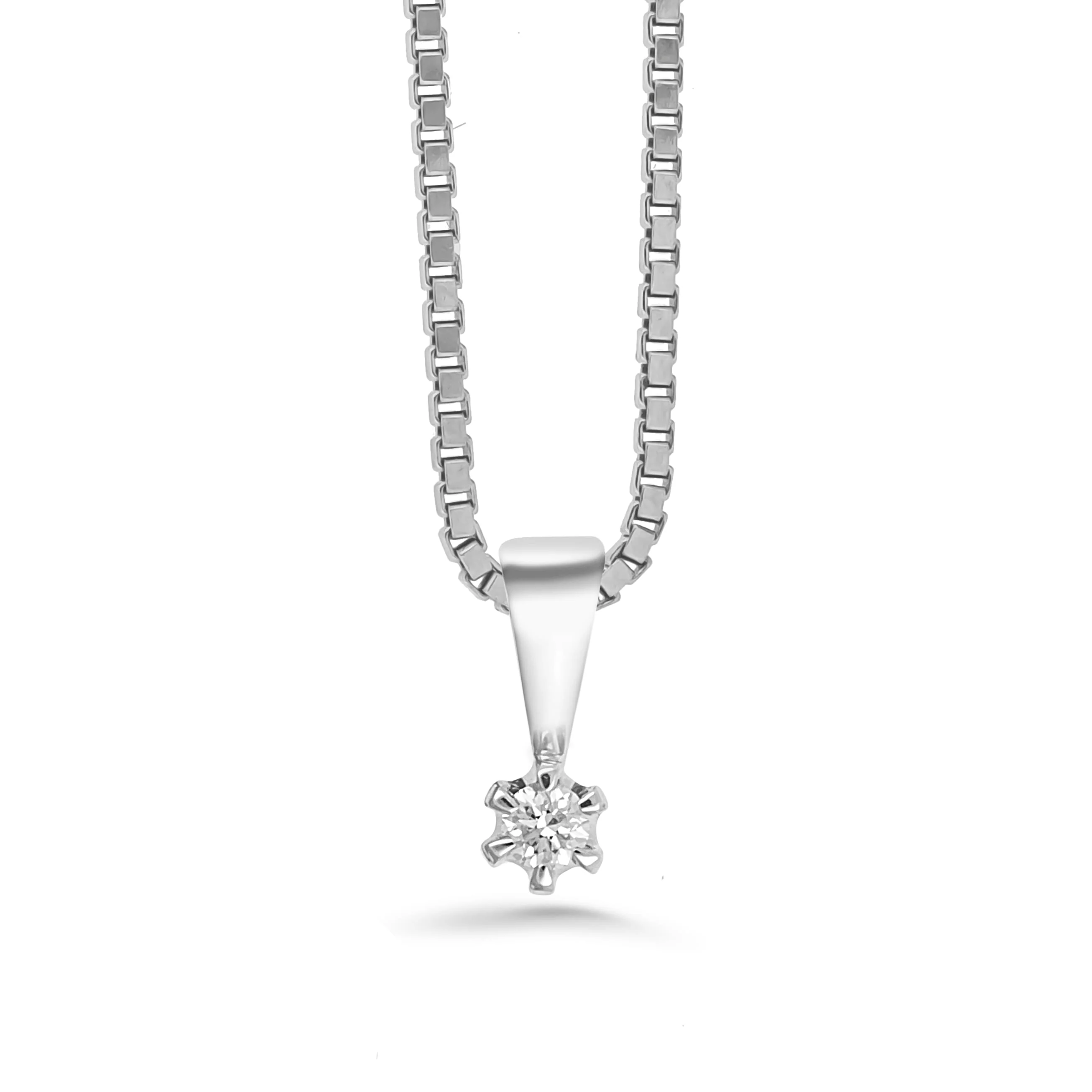 Silván Solitaire timanttiriipus 0,05 ct, valkokultaa, Silván timanttikorut