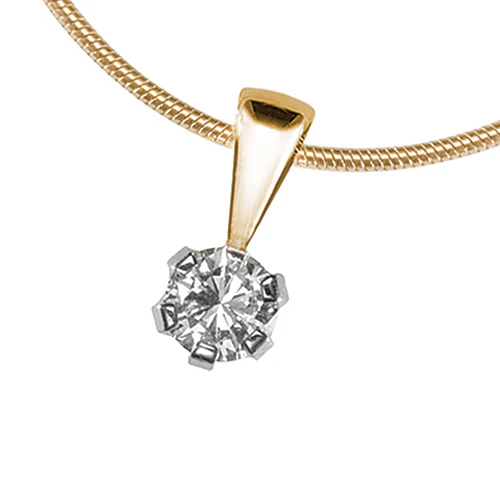 Silván Solitaire timanttiriipus 0,05ct, keltakultaa, Silván timanttikorut