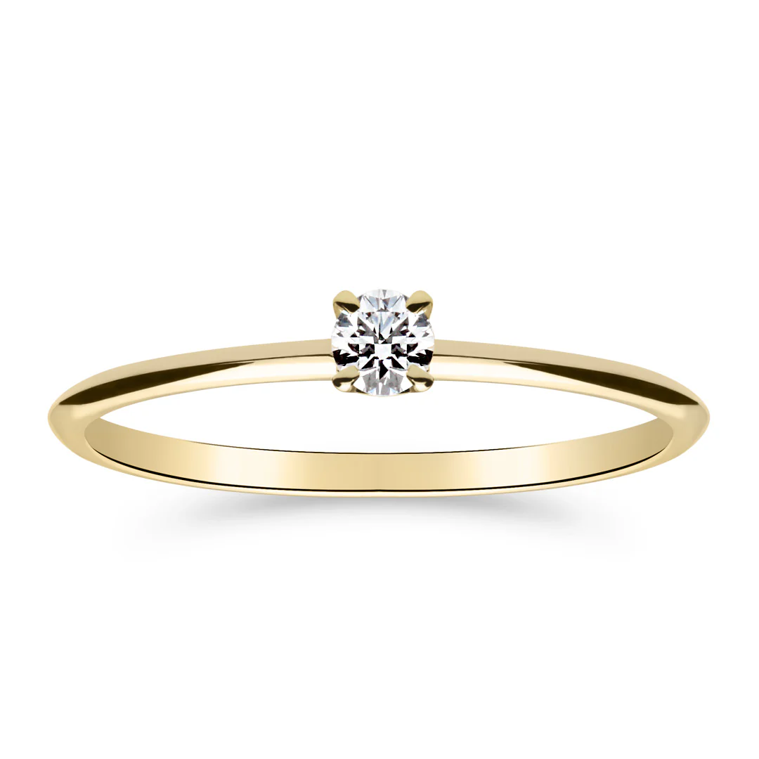 Silván Solitaire timanttisormus 0,10ct, keltakultaa, Silván vihkisormukset