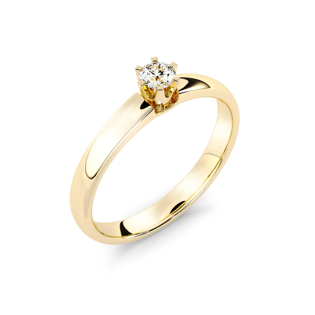 Silván Solitaire timanttisormus 0,10ct, keltakultaa, Silván vihkisormukset - Image 2