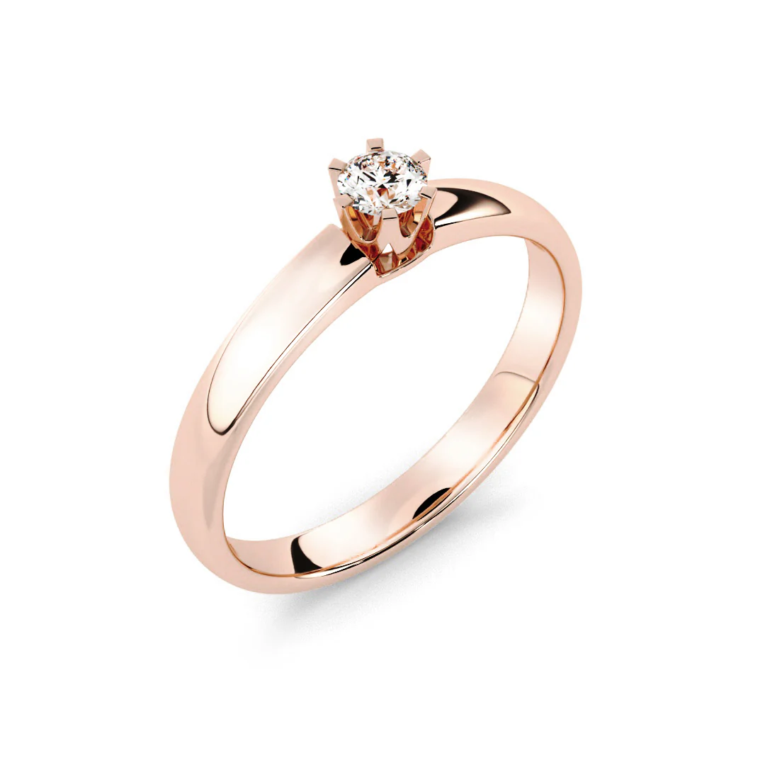 Silván Solitaire timanttisormus 0,10ct, rosekultaa, Silván vihkisormukset - Image 2