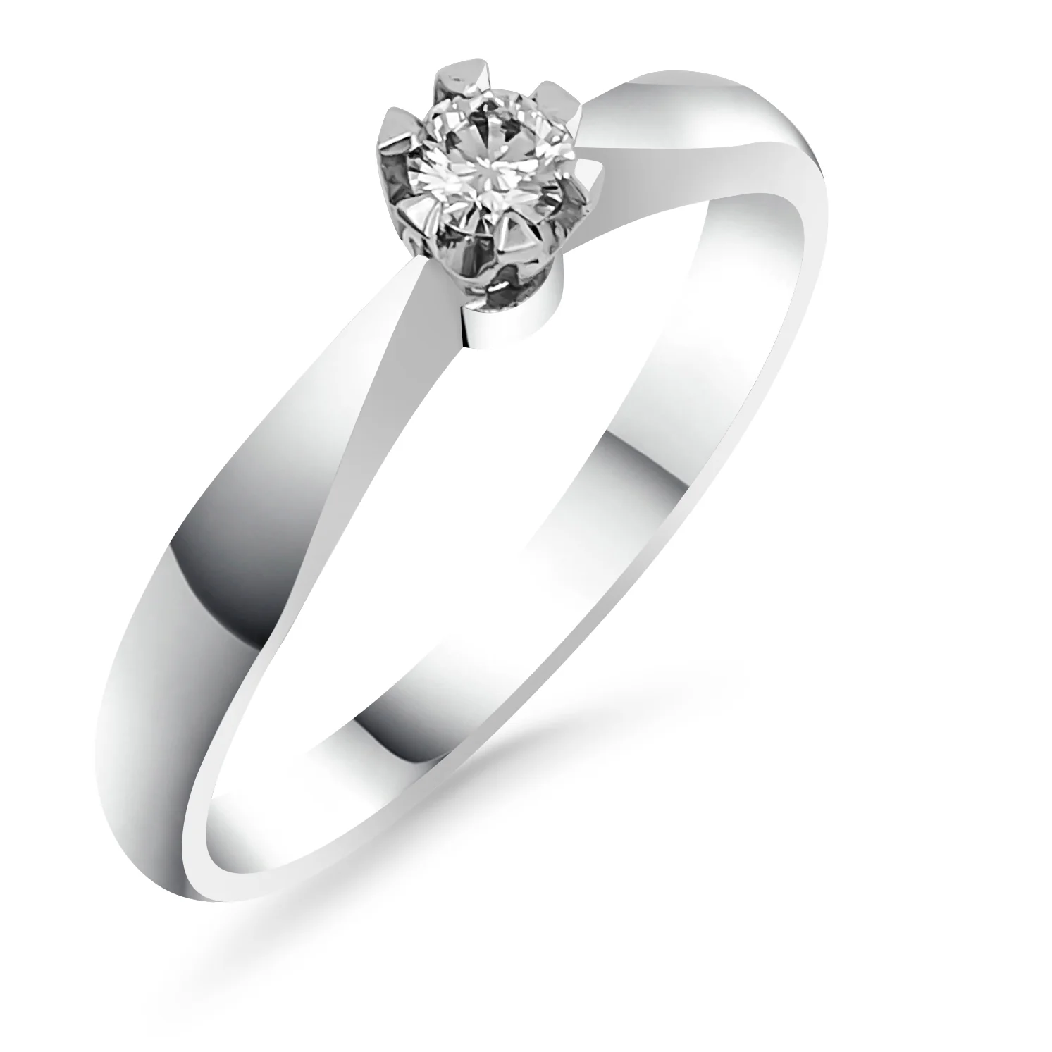 Silván Solitaire timanttisormus 0,10ct, valkokultaa, Silván timanttikorut