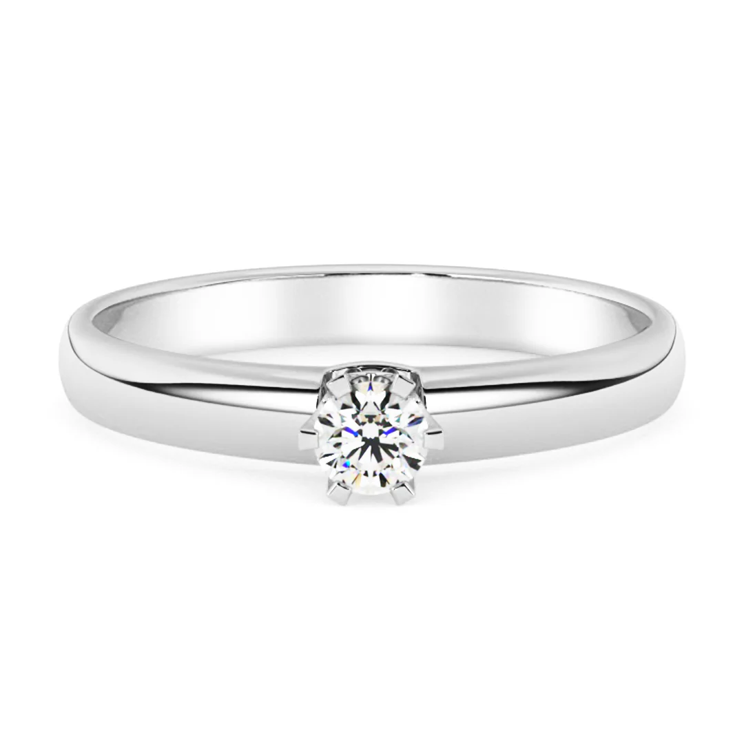 Silván Solitaire timanttisormus 0,10ct, valkokultaa, Silván vihkisormukset