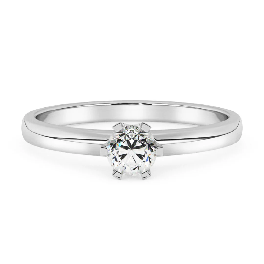 Silván Solitaire timanttisormus 0,15ct, valkokultaa, Silván vihkisormukset