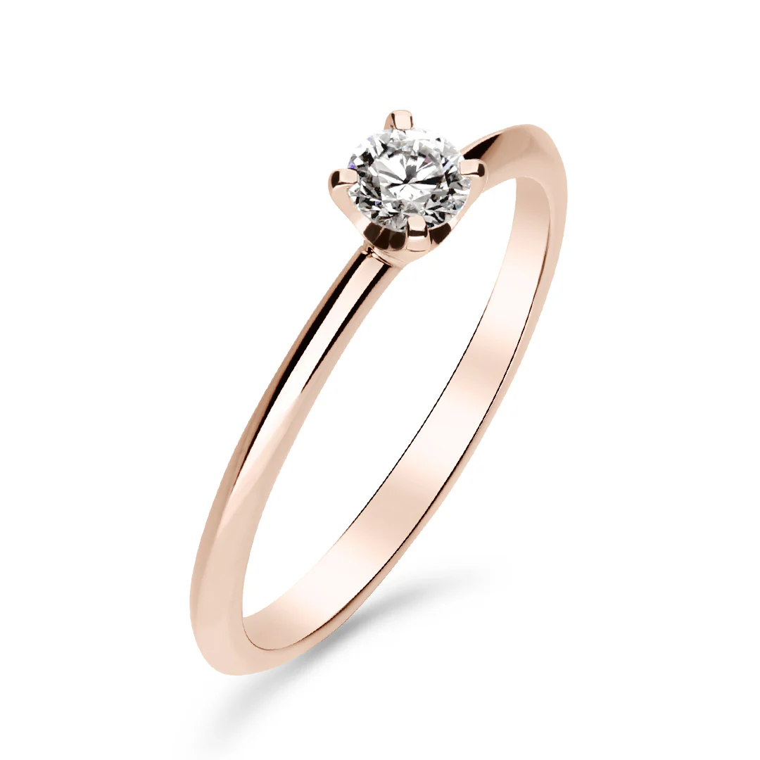 Silván Solitaire timanttisormus 0,20ct, rosekultaa, Silván vihkisormukset - Image 3