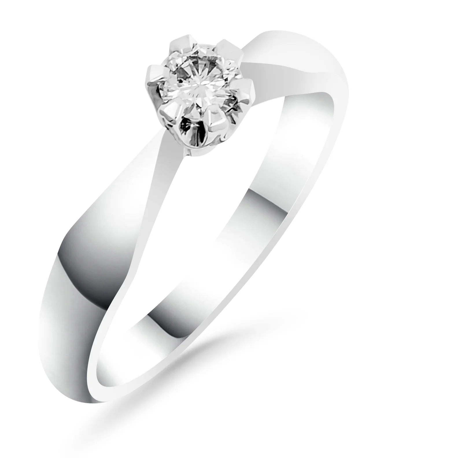 Silván Solitaire timanttisormus 0,20ct, valkokultaa, Silván vihkisormukset