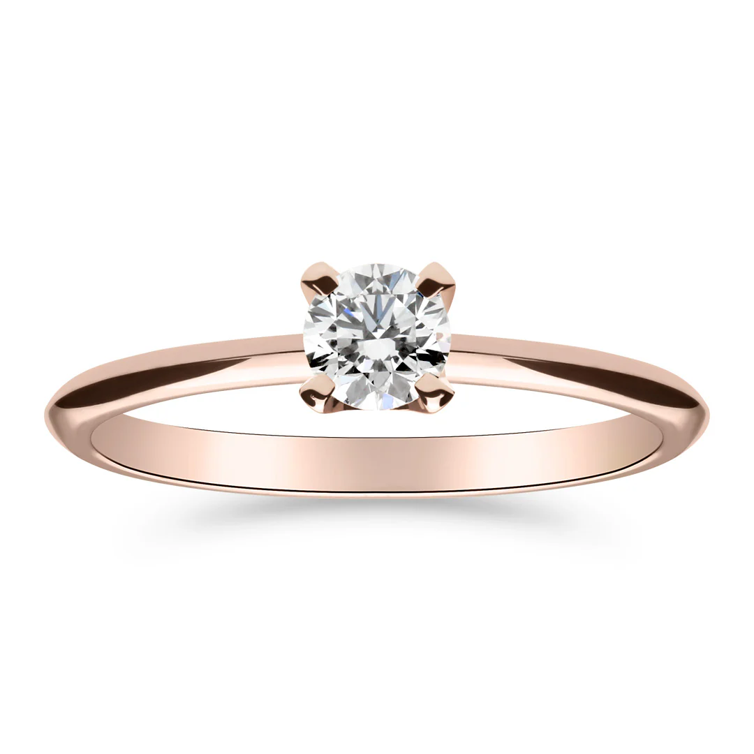 Silván Solitaire timanttisormus 0,30ct, rosekultaa, Silván vihkisormukset