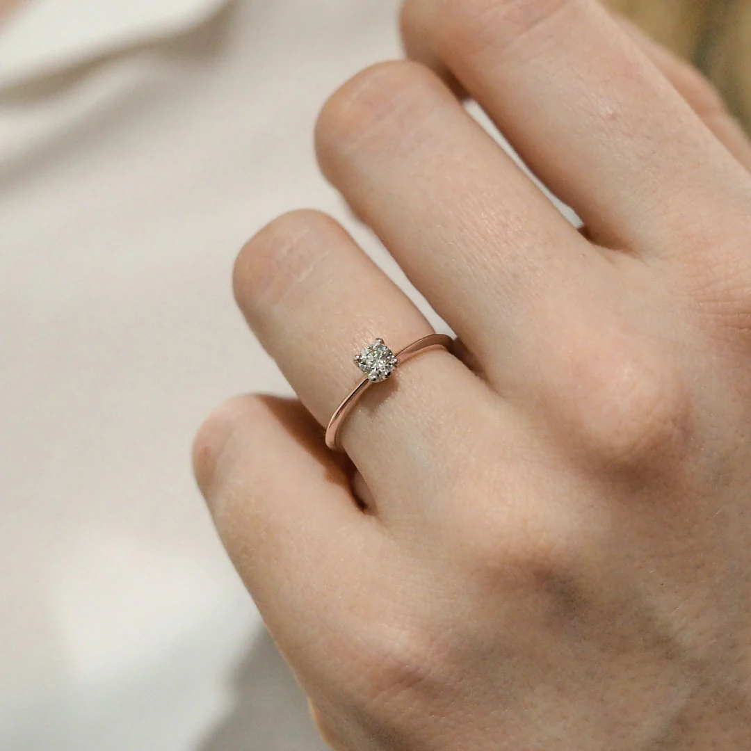 Silván Solitaire timanttisormus 0,30ct, rosekultaa, Silván vihkisormukset - Image 4