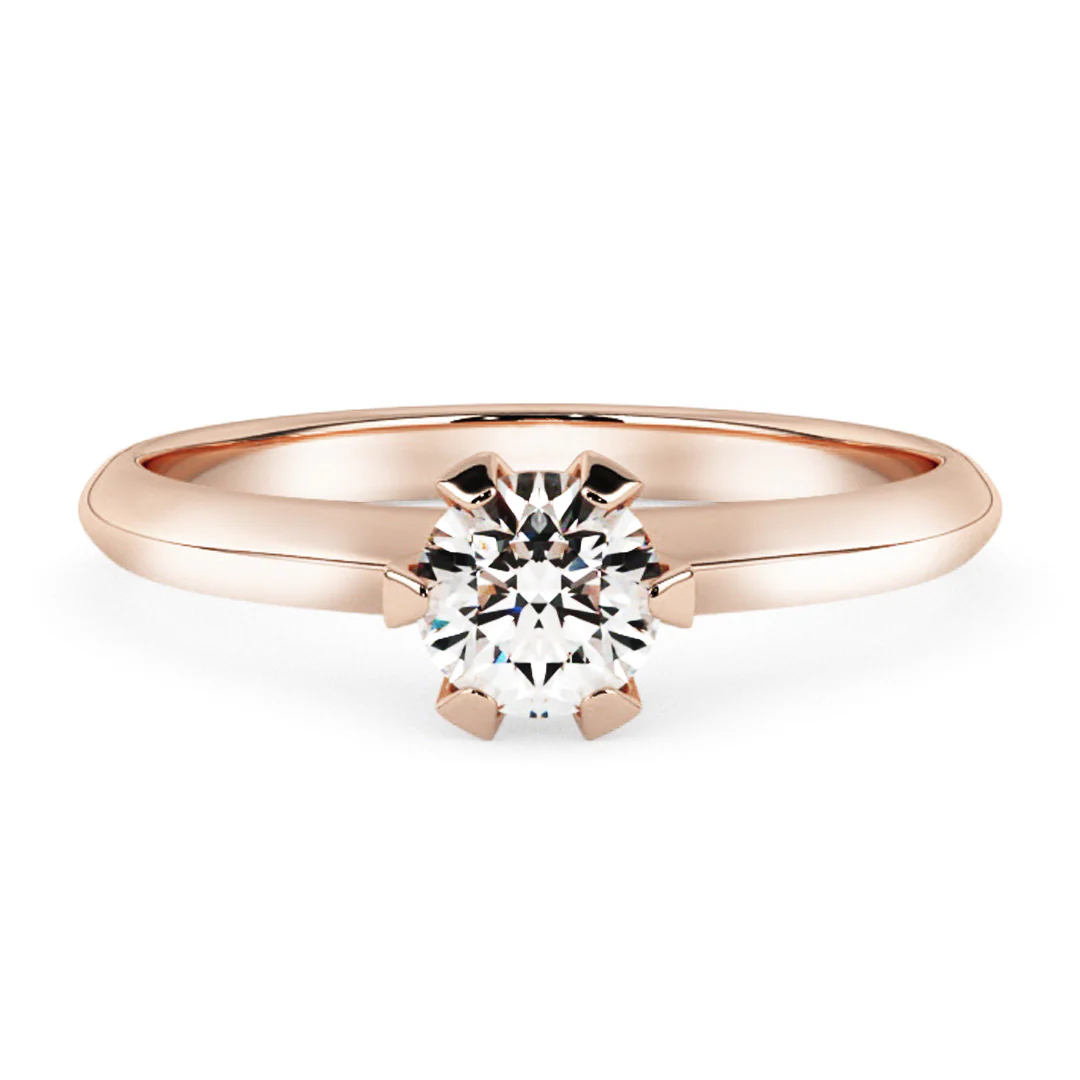 Silván Solitaire timanttisormus 0,30ct, rosekultaa, Silván vihkisormukset