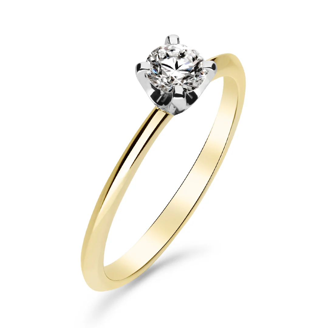 Silván Solitaire timanttisormus 0,30ct, valko- ja keltakultaa, Silván vihkisormukset - Image 2