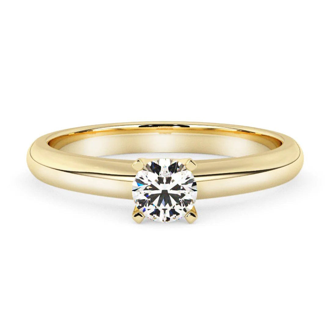 Silván Solitaire timanttisormus 0,30ct, keltakultaa, Silván vihkisormukset
