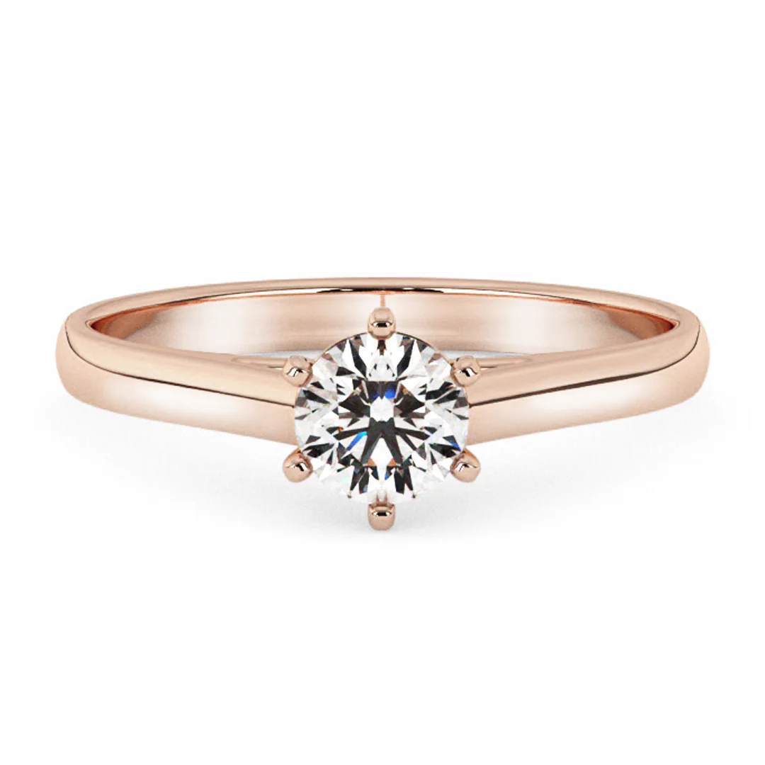 Silván Solitaire timanttisormus 0,30ct, rosekultaa, Silván vihkisormukset