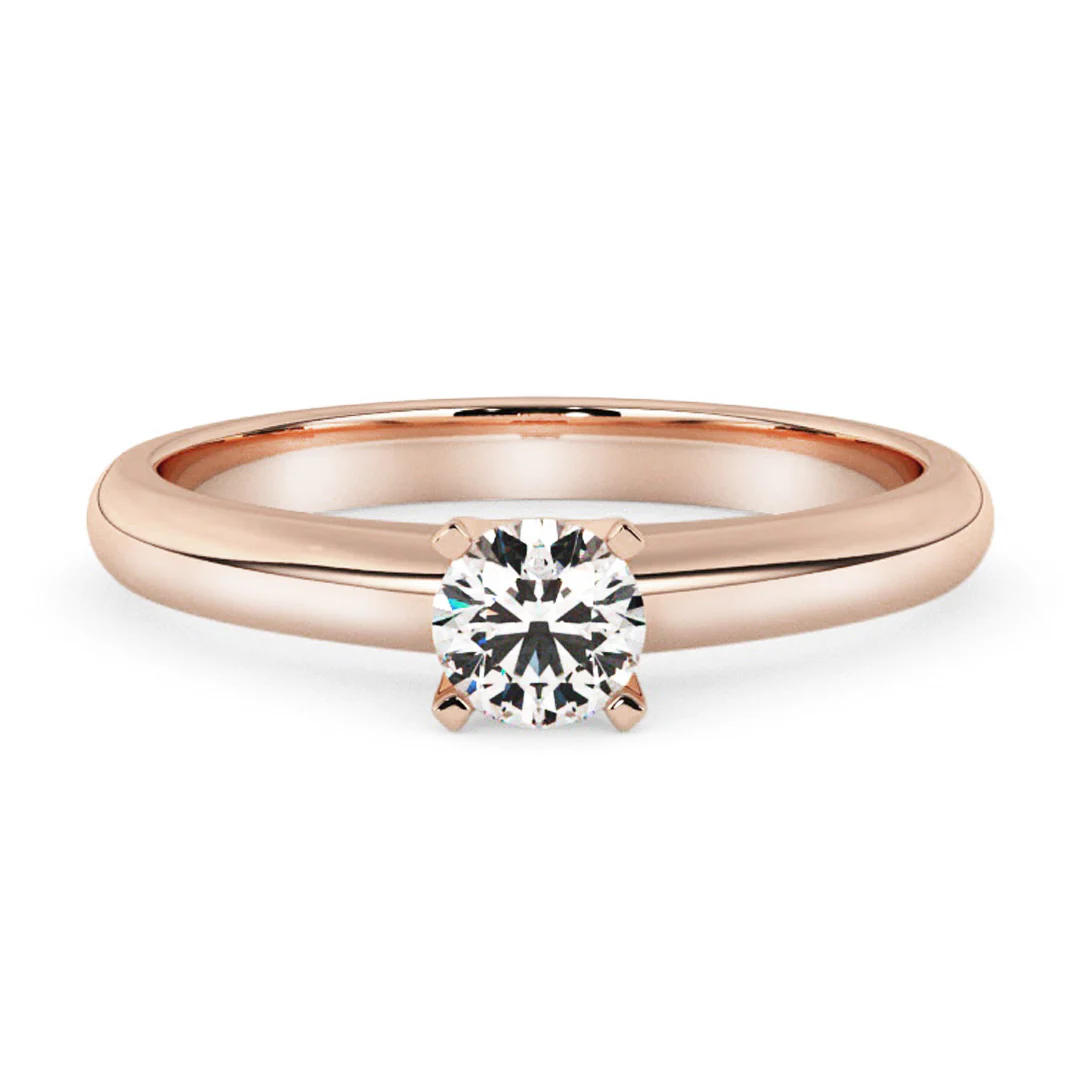 Silván Solitaire timanttisormus 0,30ct, rosekultaa, Silván vihkisormukset