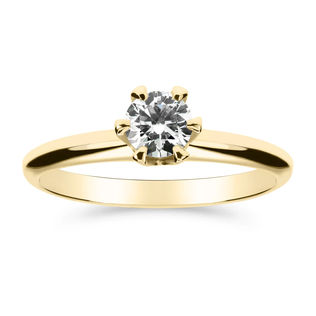 Silván Solitaire timanttisormus 0,40ct, keltakultaa, Silván vihkisormukset