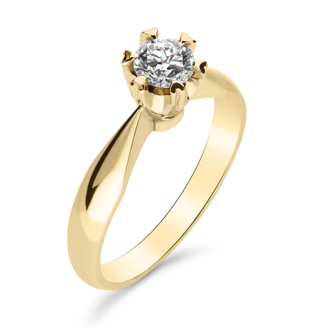 Silván Solitaire timanttisormus 0,40ct, keltakultaa, Silván vihkisormukset - Image 3