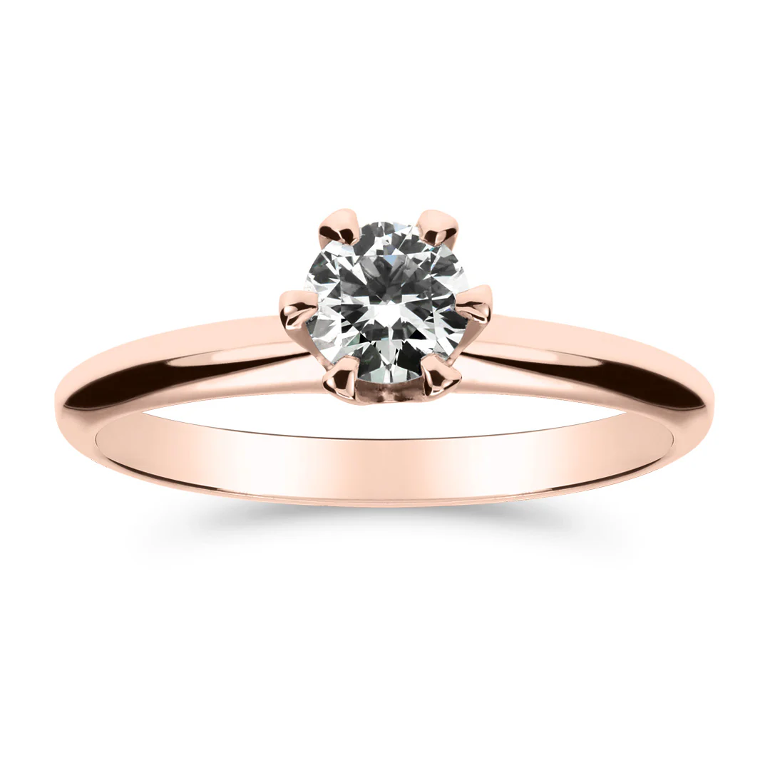 Silván Solitaire timanttisormus 0,40ct, rosekultaa, Silván vihkisormukset