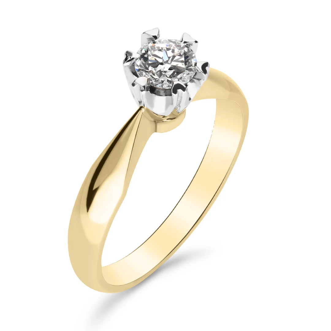 Silván Solitaire timanttisormus 0,40ct, valko- ja keltakultaa, Silván vihkisormukset - Image 3