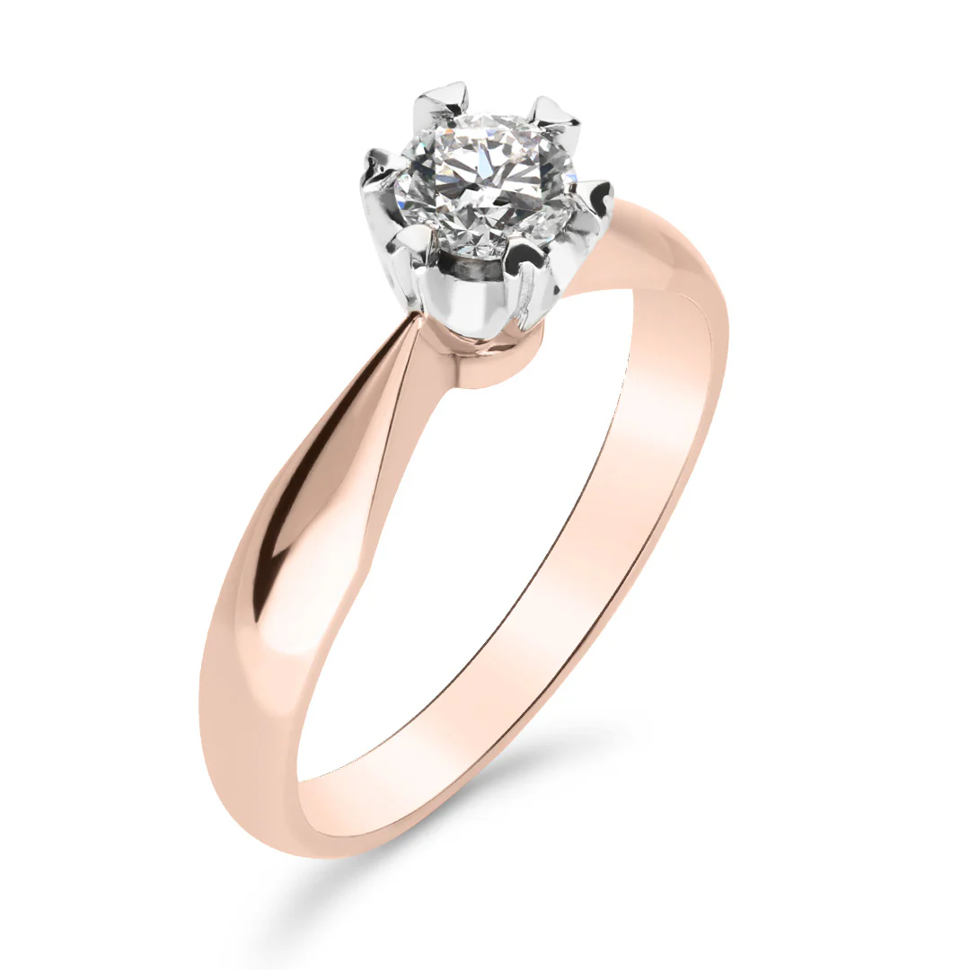 Silván Solitaire timanttisormus 0,40ct, valko- ja rosekultaa, Silván vihkisormukset - Image 3