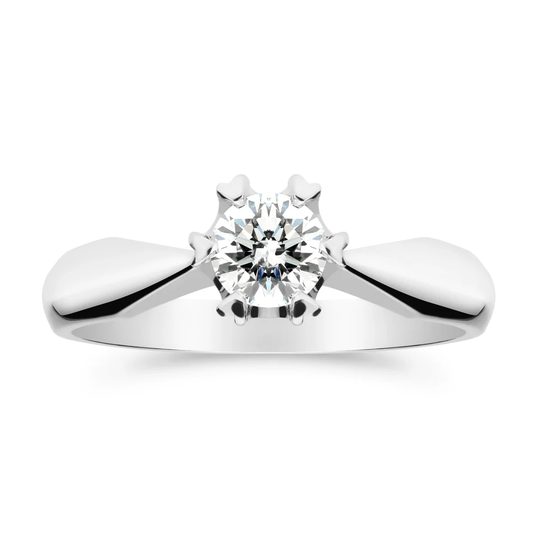 Silván Solitaire timanttisormus 0,40ct, valkokultaa, Silván vihkisormukset