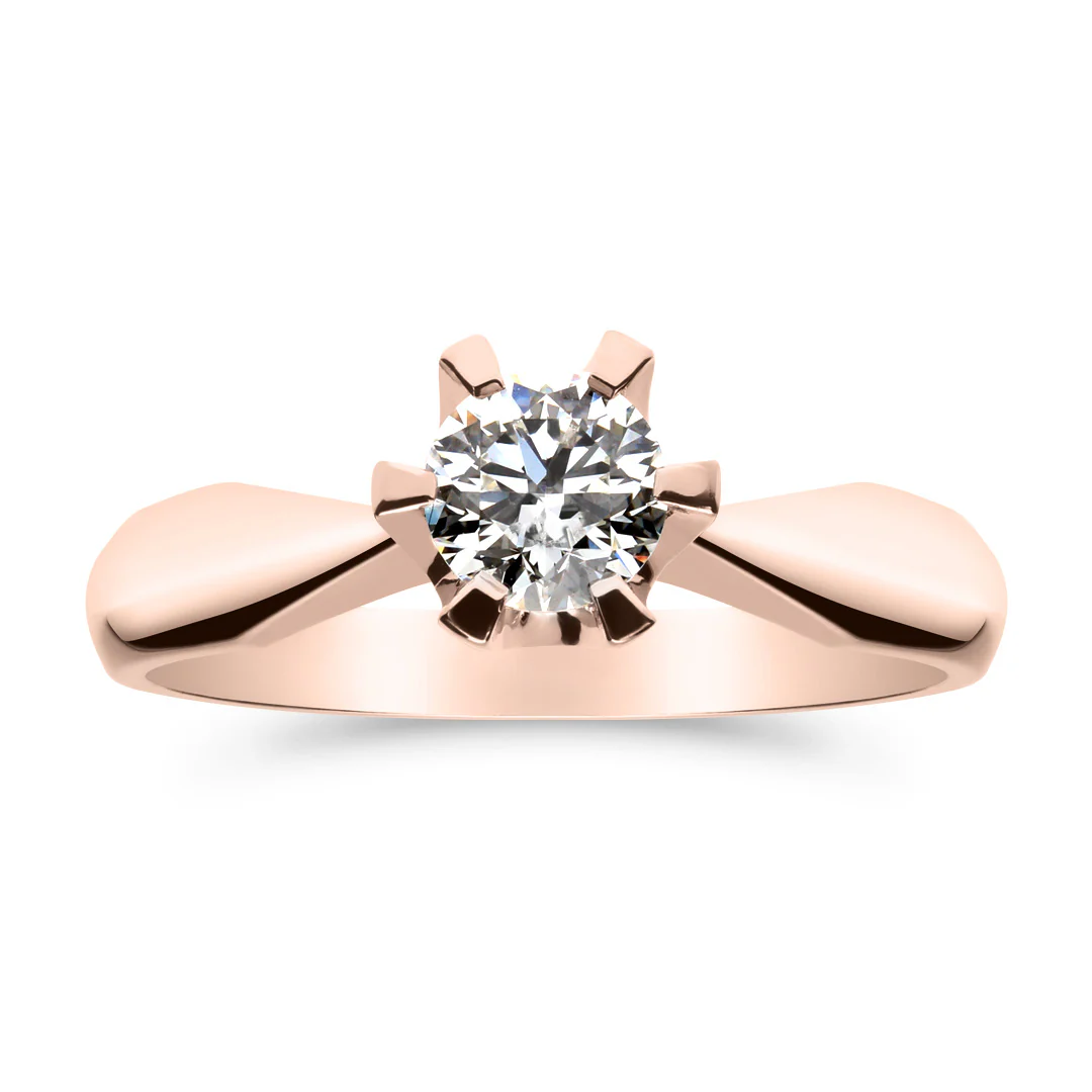 Silván Solitaire timanttisormus 0,50ct, rosekultaa, Silván vihkisormukset