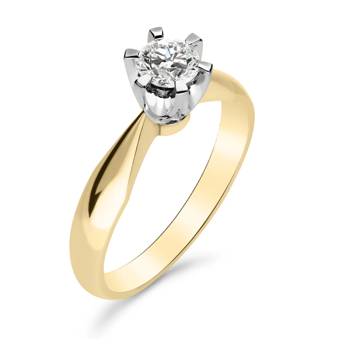 Silván Solitaire timanttisormus 0,50ct, valko- ja keltakultaa, Silván vihkisormukset - Image 2
