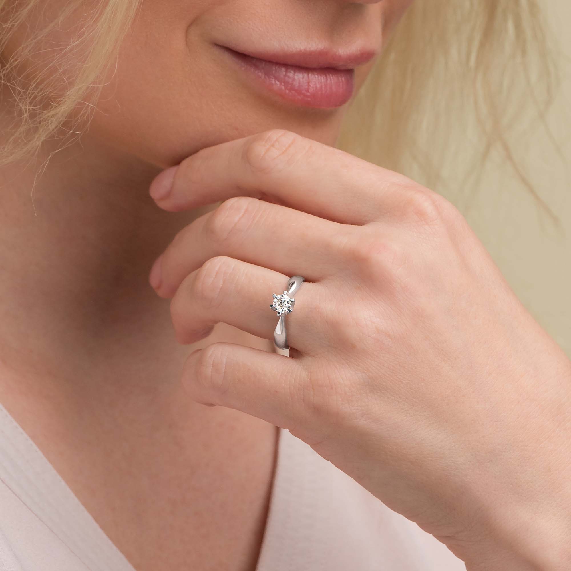 Silván Solitaire timanttisormus 0,50ct, valkokultaa, Silván vihkisormukset - Image 3