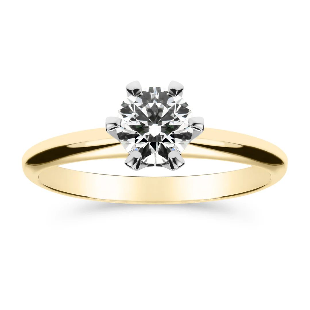 Silván Solitaire timanttisormus 0,70ct, valko- ja keltakultaa, Silván vihkisormukset