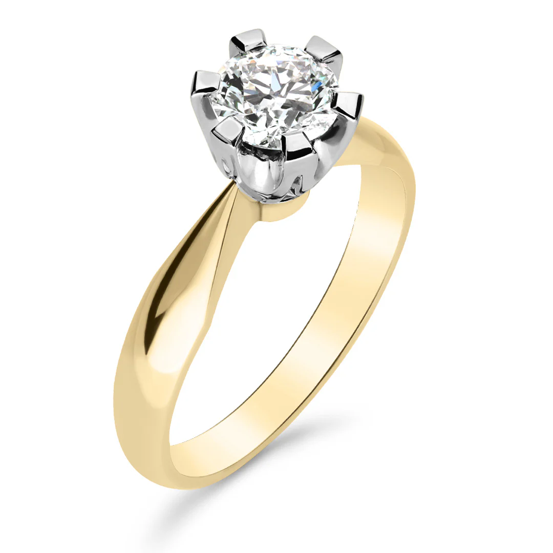Silván Solitaire timanttisormus 0,70ct, valko- ja keltakultaa, Silván vihkisormukset - Image 3
