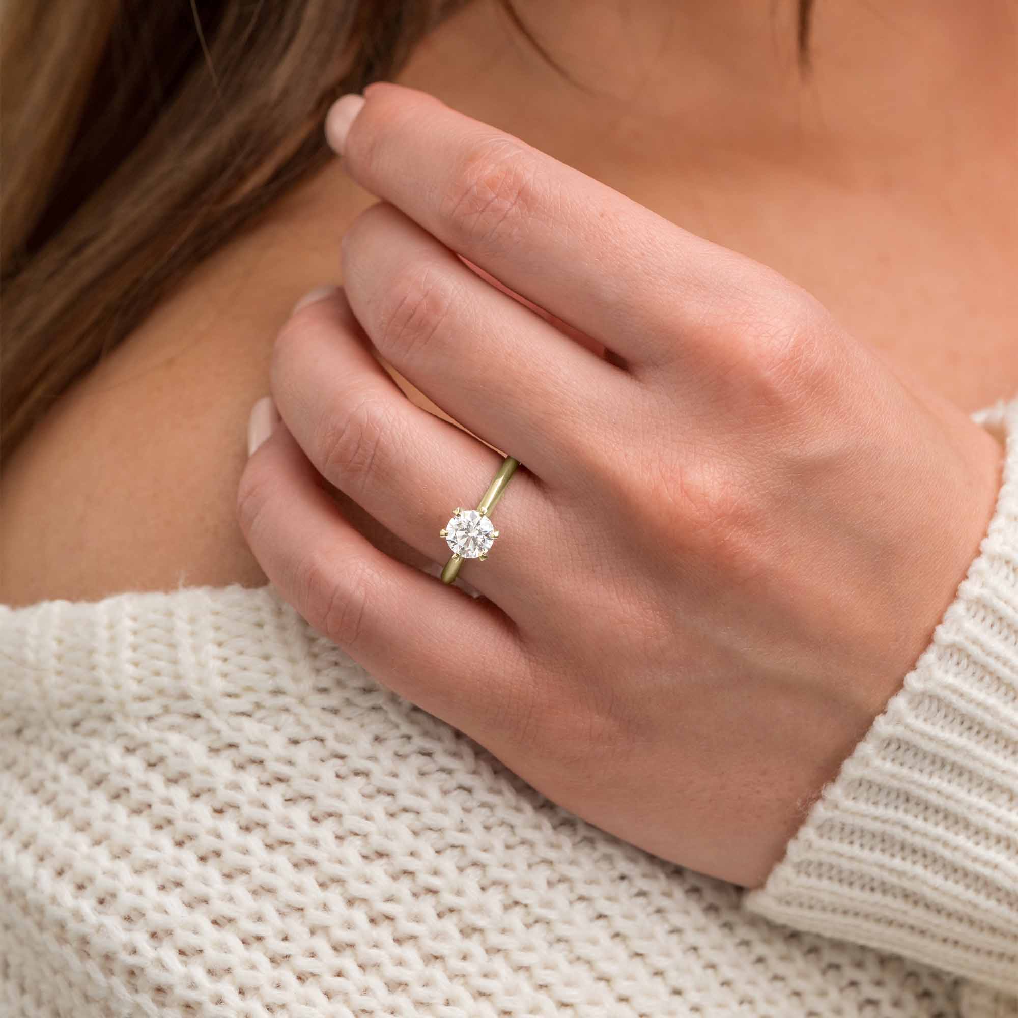 Silván Solitaire timanttisormus 1,00ct, keltakultaa, Silván vihkisormukset - Image 3