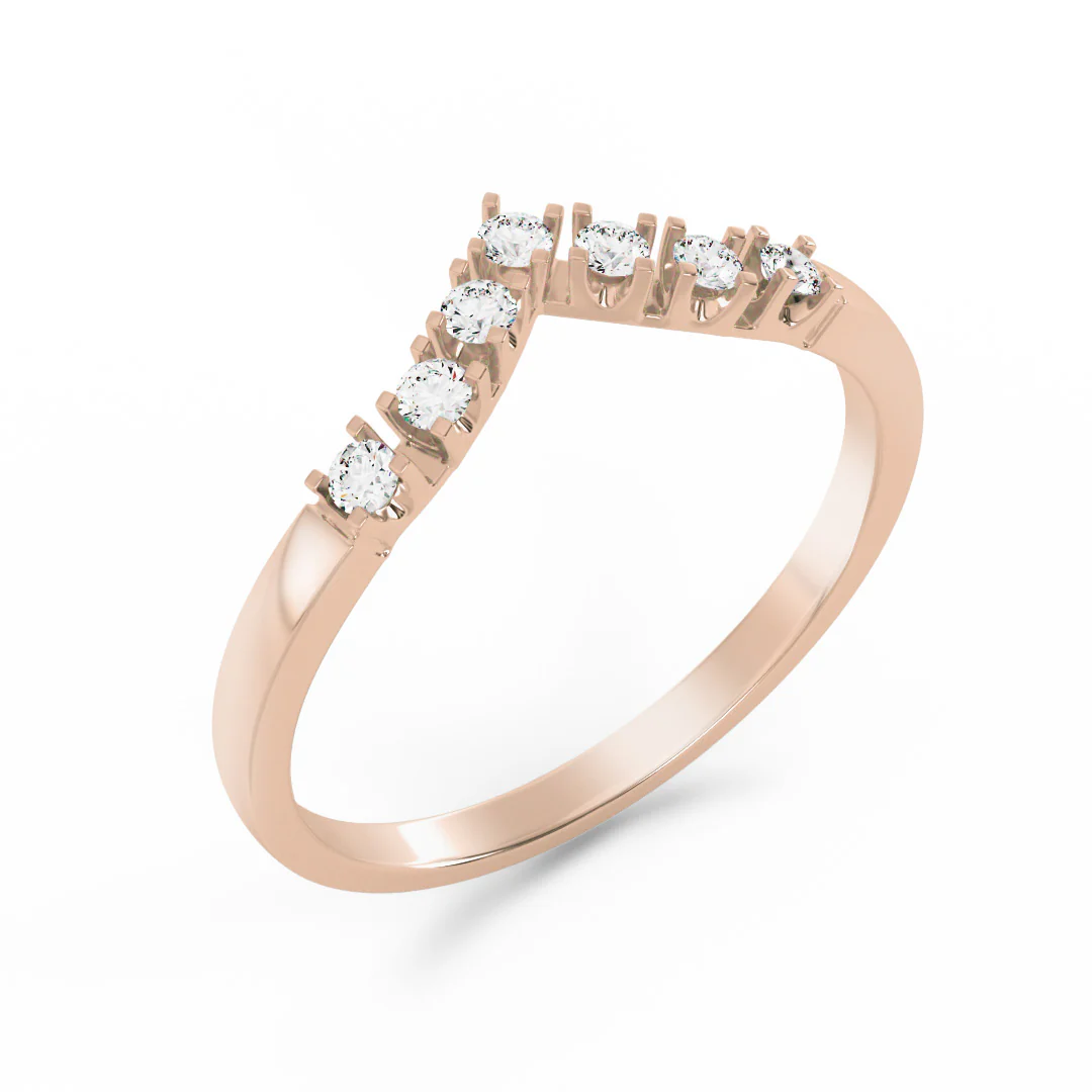 Silván Syleilijä sivusormus timanteilla 0,14ct, rosekultaa, Silván vihkisormukset - Image 3