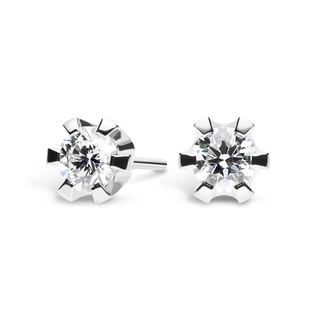 Silván Solitaire timanttikorvakorut 0,10ct, valkokultaa, Silván timanttikorut