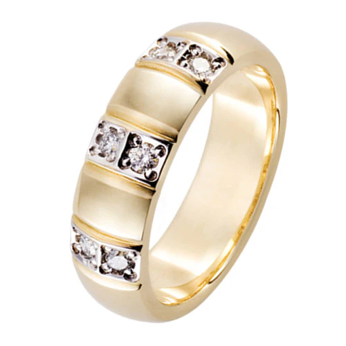 Silván timanttisormus 0,12ct, keltakultaa, Silván vihkisormukset