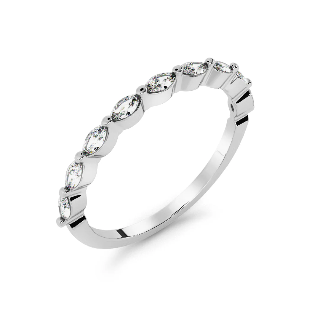 Silván Markiisi rivitimanttisormus 0,27ct, valkokultaa, Silván vihkisormukset - Image 2