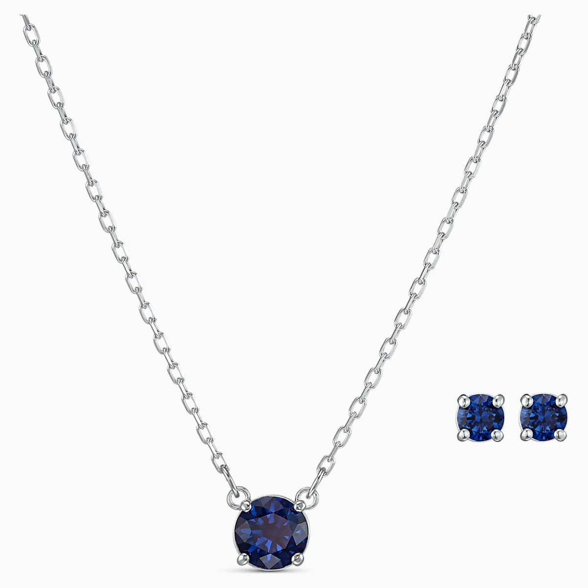 Swarovski Attract Round Set, kristalliriipus ja korvakorut, sininen - Image 4