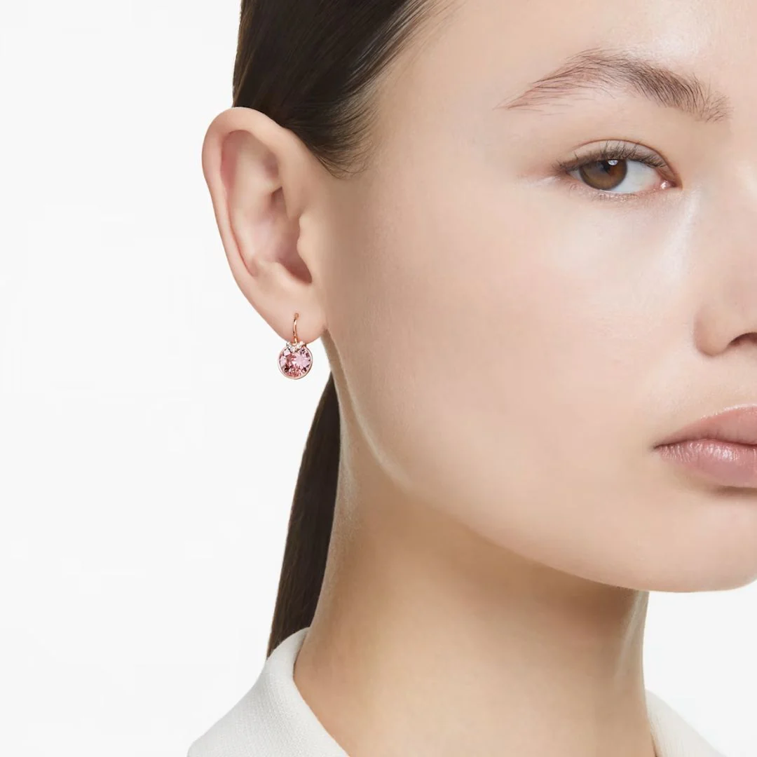 Swarovski Bella V korvakorut, ruusukullan värinen ja pinkit kristallit - Image 2