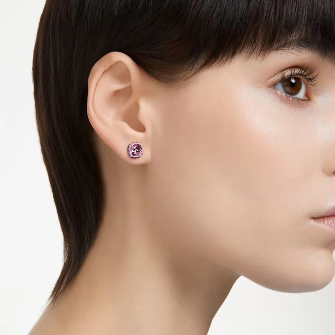 Swarovski Birthstone February korvakorut, vaalea metalli ja violetit kristallit 5660797 - Image 2