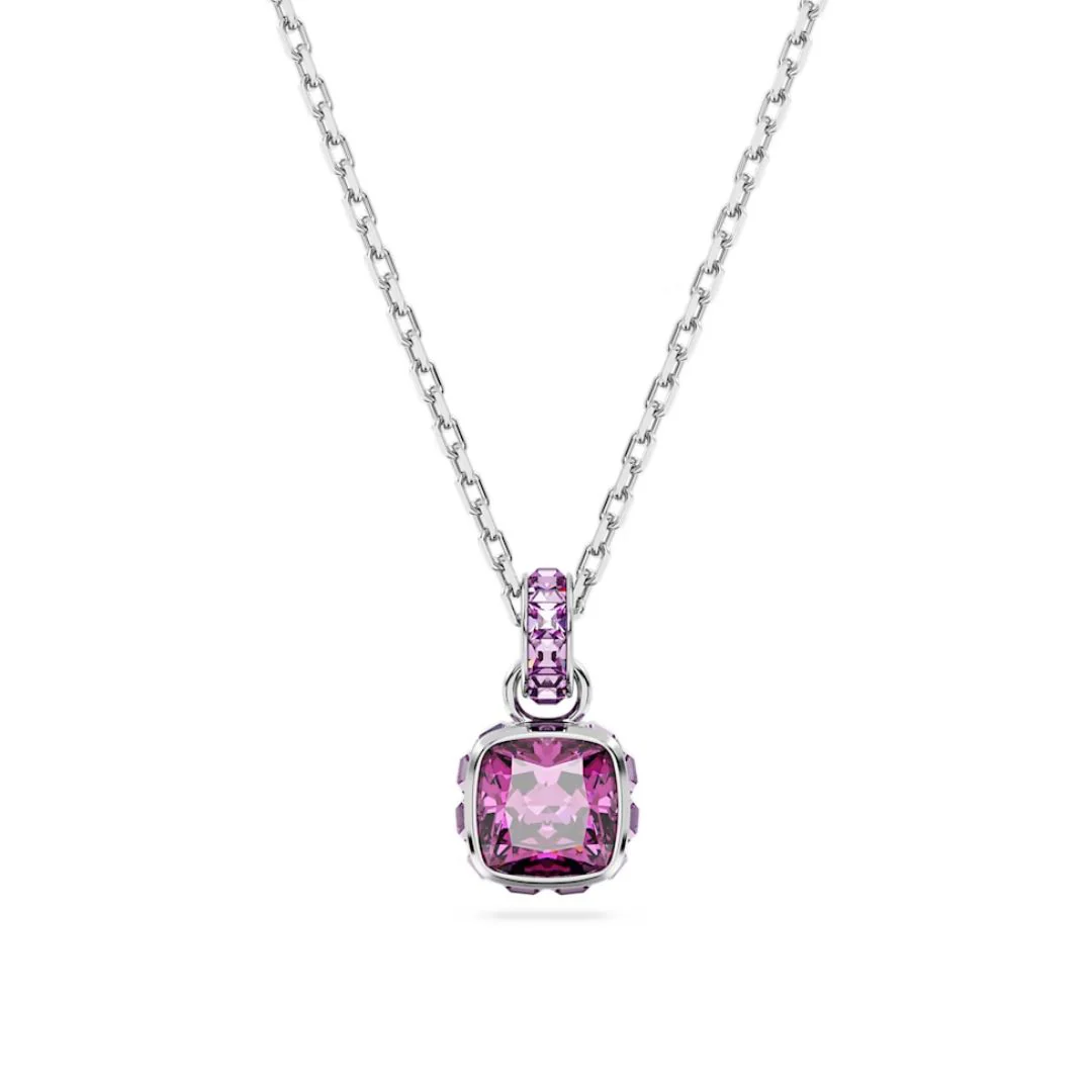 Swarovski Birthstone February riipus, vaalea metalli ja violetit kristallit 5651708