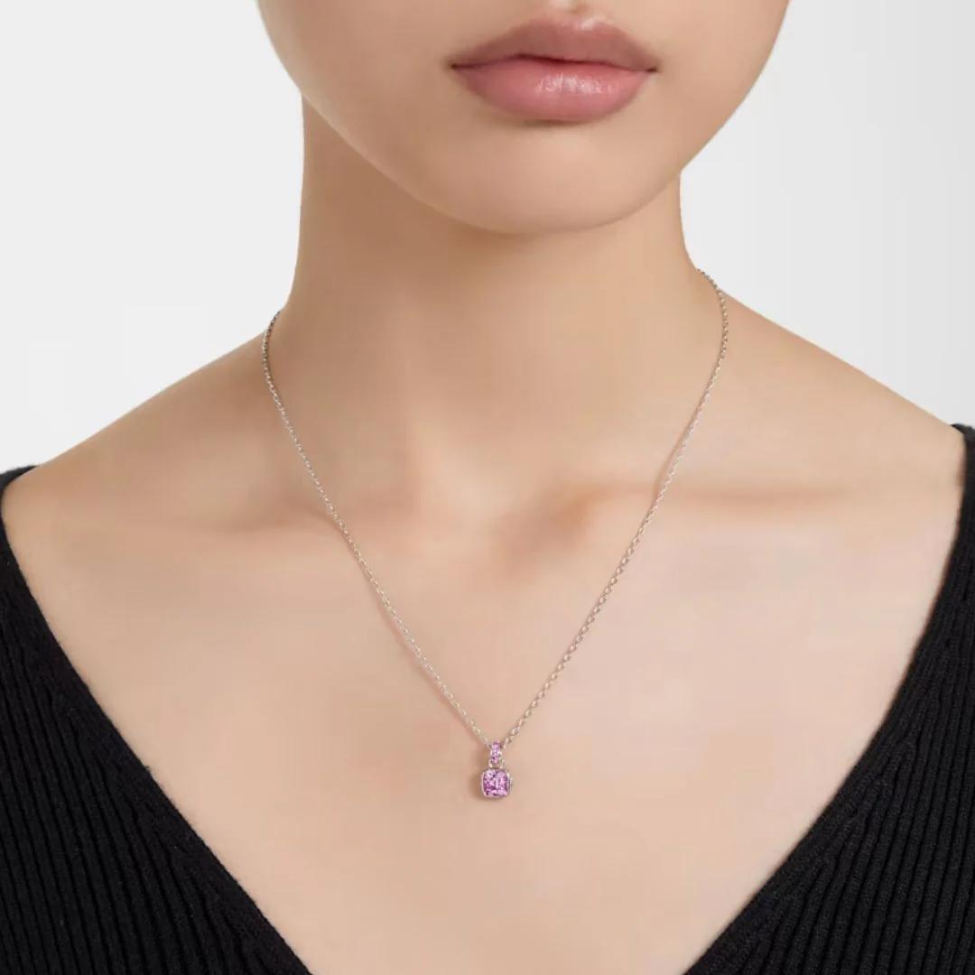 Swarovski Birthstone February riipus, vaalea metalli ja violetit kristallit 5651708 - Image 3