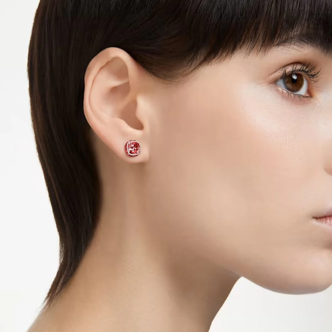 Swarovski Birthstone July korvakorut, vaalea metalli ja punaiset kristallit 5661959 - Image 2