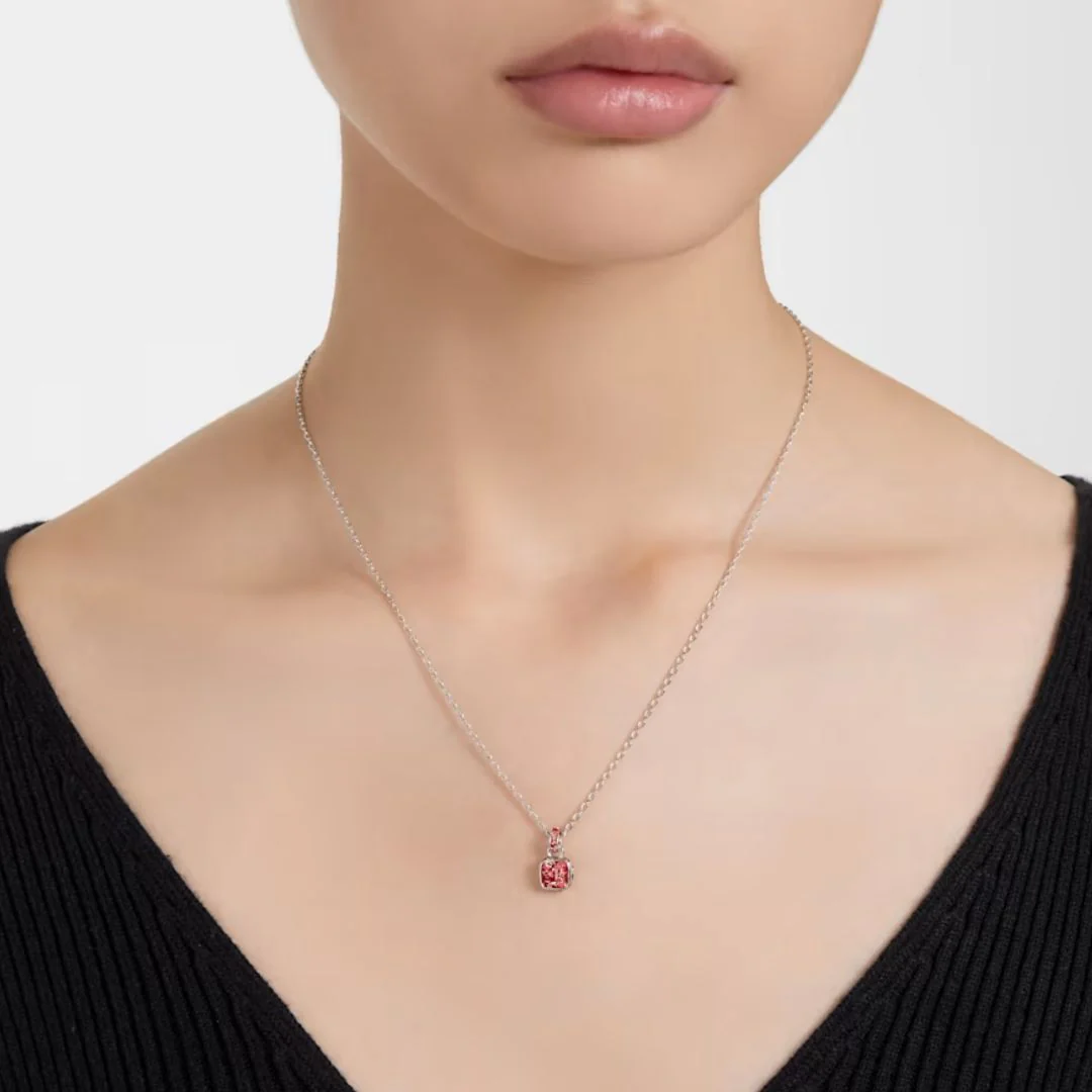 Swarovski Birthstone July riipus, vaalea metalli ja punaiset kristallit 5652043 - Image 2