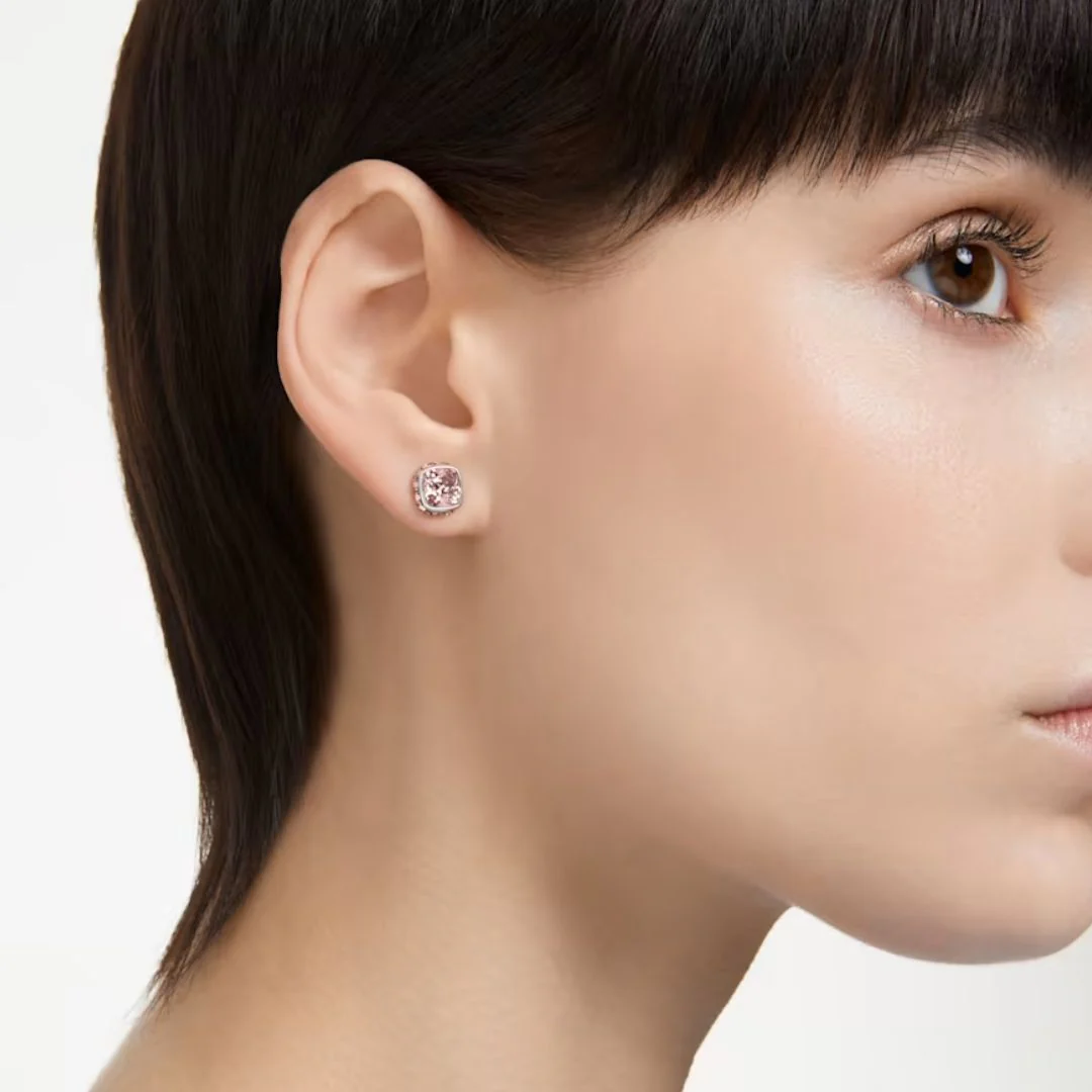 Swarovski Birthstone June korvakorut, vaalea metalli ja vaaleanpunaiset kristallit 5660799 - Image 2
