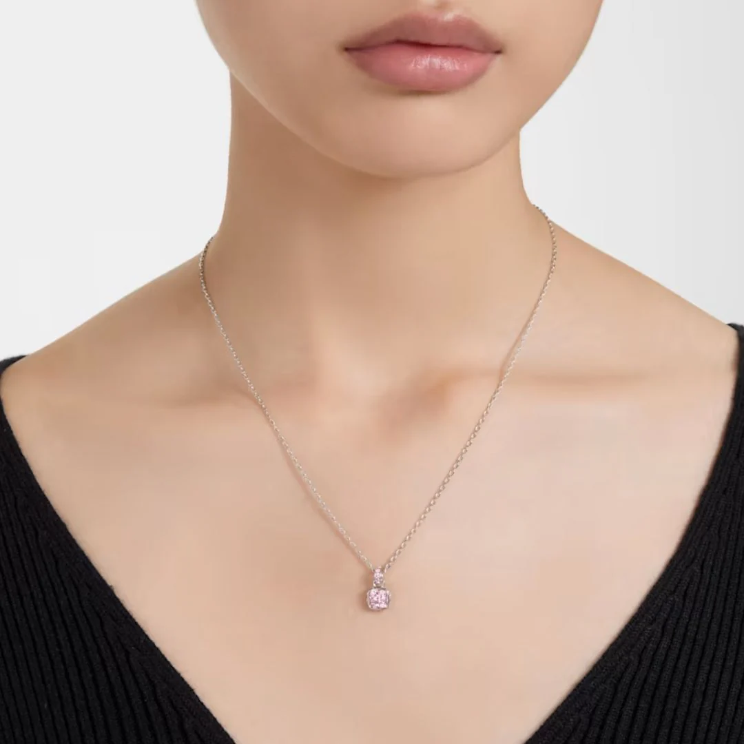 Swarovski Birthstone June riipus, vaalea metalli ja vaaleanpunaiset kristallit 5652044 - Image 2