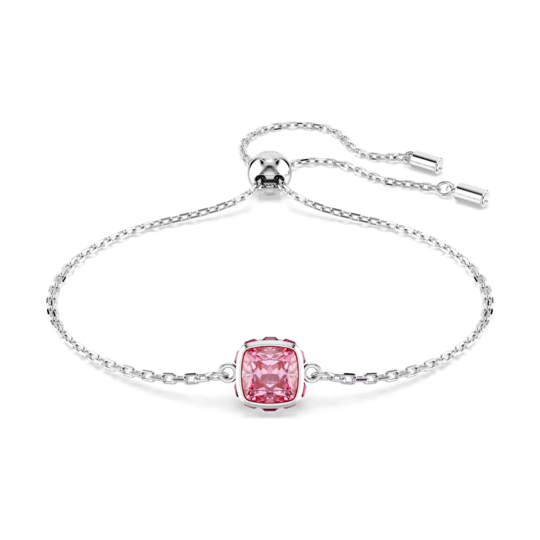 Swarovski Birthstone October rannekoru, vaalea metalli ja pinkit kristallit 5692883