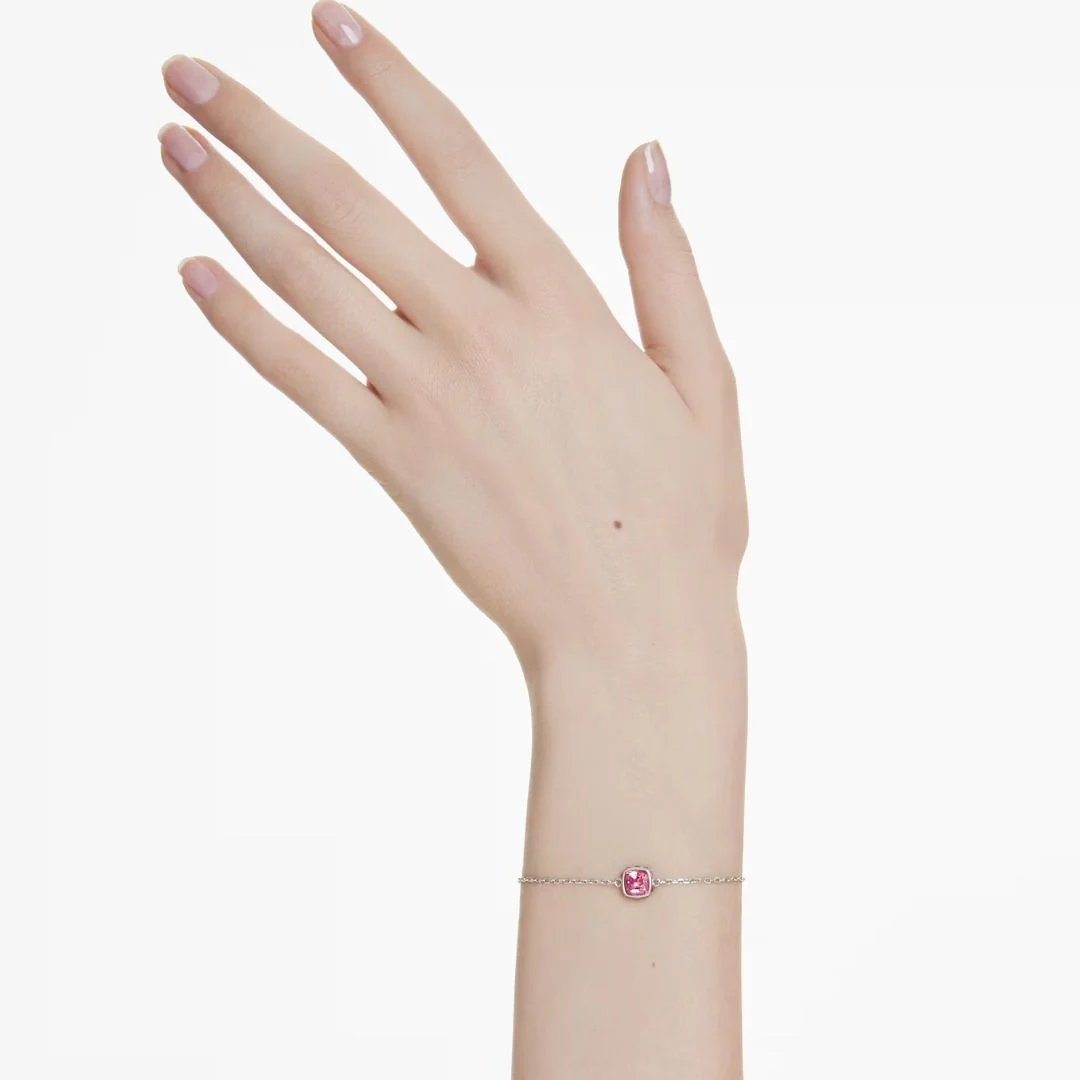 Swarovski Birthstone October rannekoru, vaalea metalli ja pinkit kristallit 5692883 - Image 2